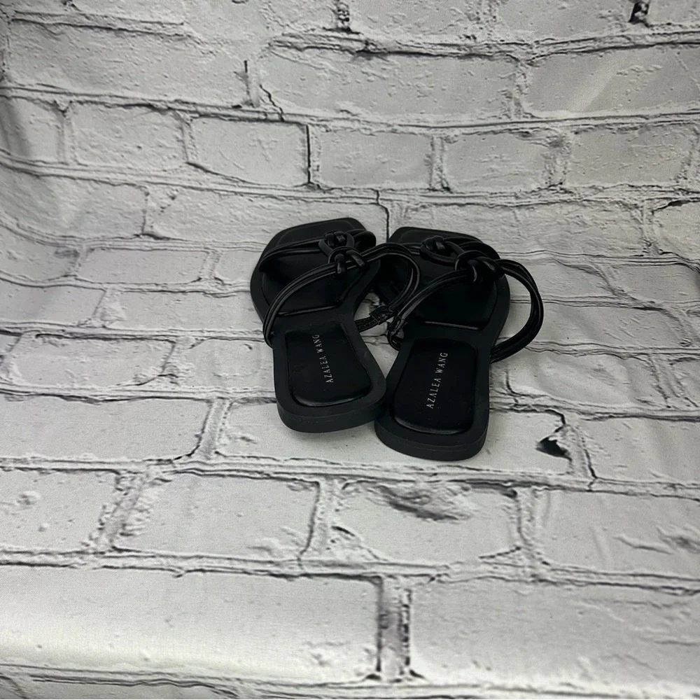Azalea Wang Stetson Sandal Slip-on Slide Sandals Knotted Black